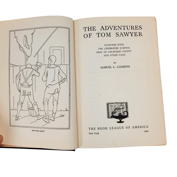 Vtg Set of 2 Book League of America Stevenson Clemens HC 1941 New York - Picture 11 of 16